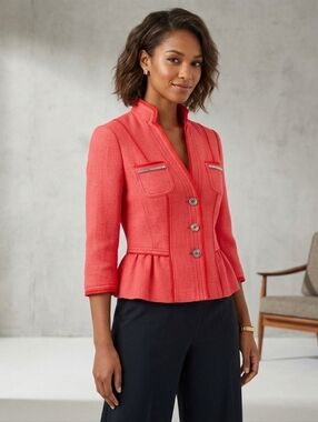 White House Black Market Coral Textured Jacket